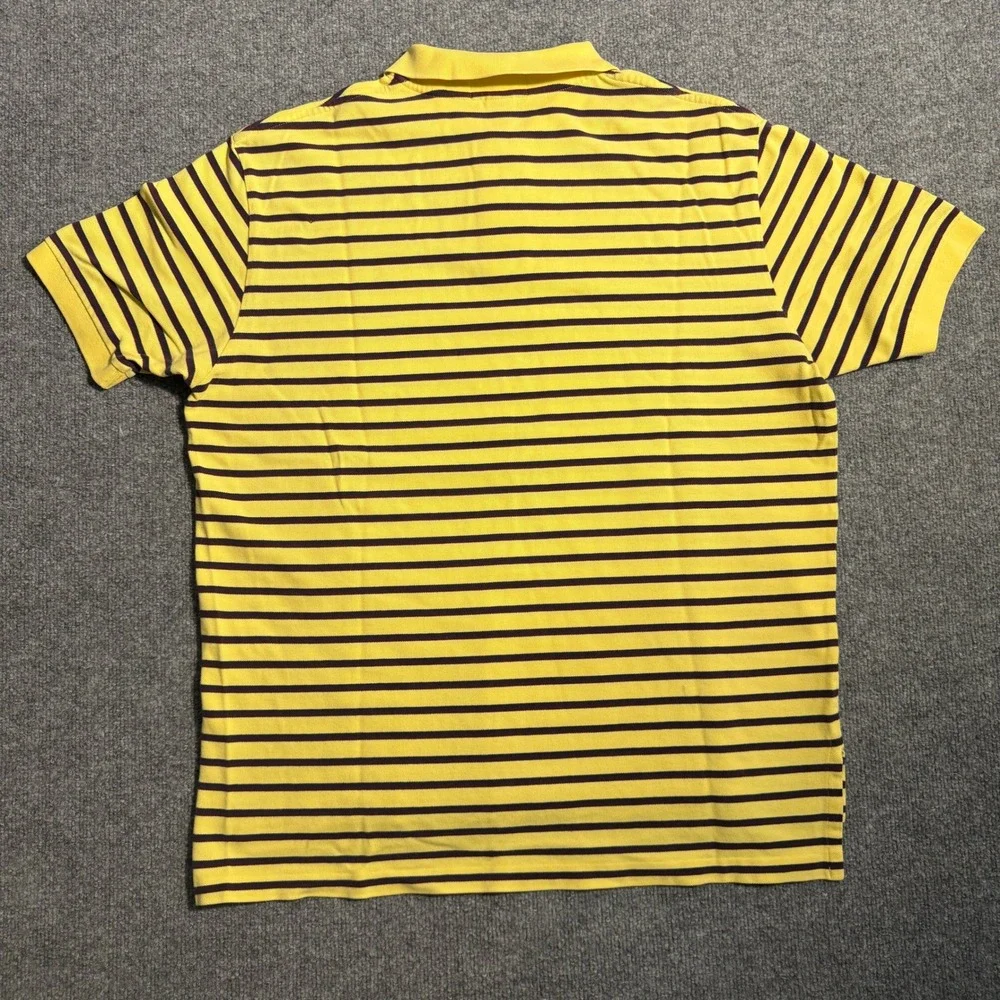 Vintage Polo Ralph Lauren XL Yellow Striped Short Sleeve Polo Shirt Pony Logo